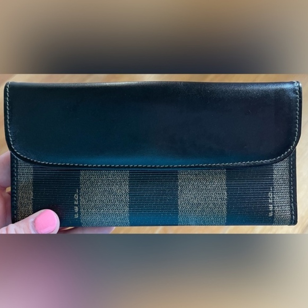 Fendi pequin striped wallet
